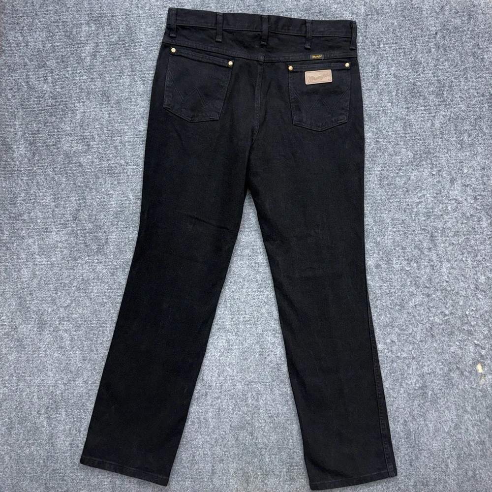 Wrangler 936Wbk Cowboy Cut black straight leg jeans men's size 34 34x32 western